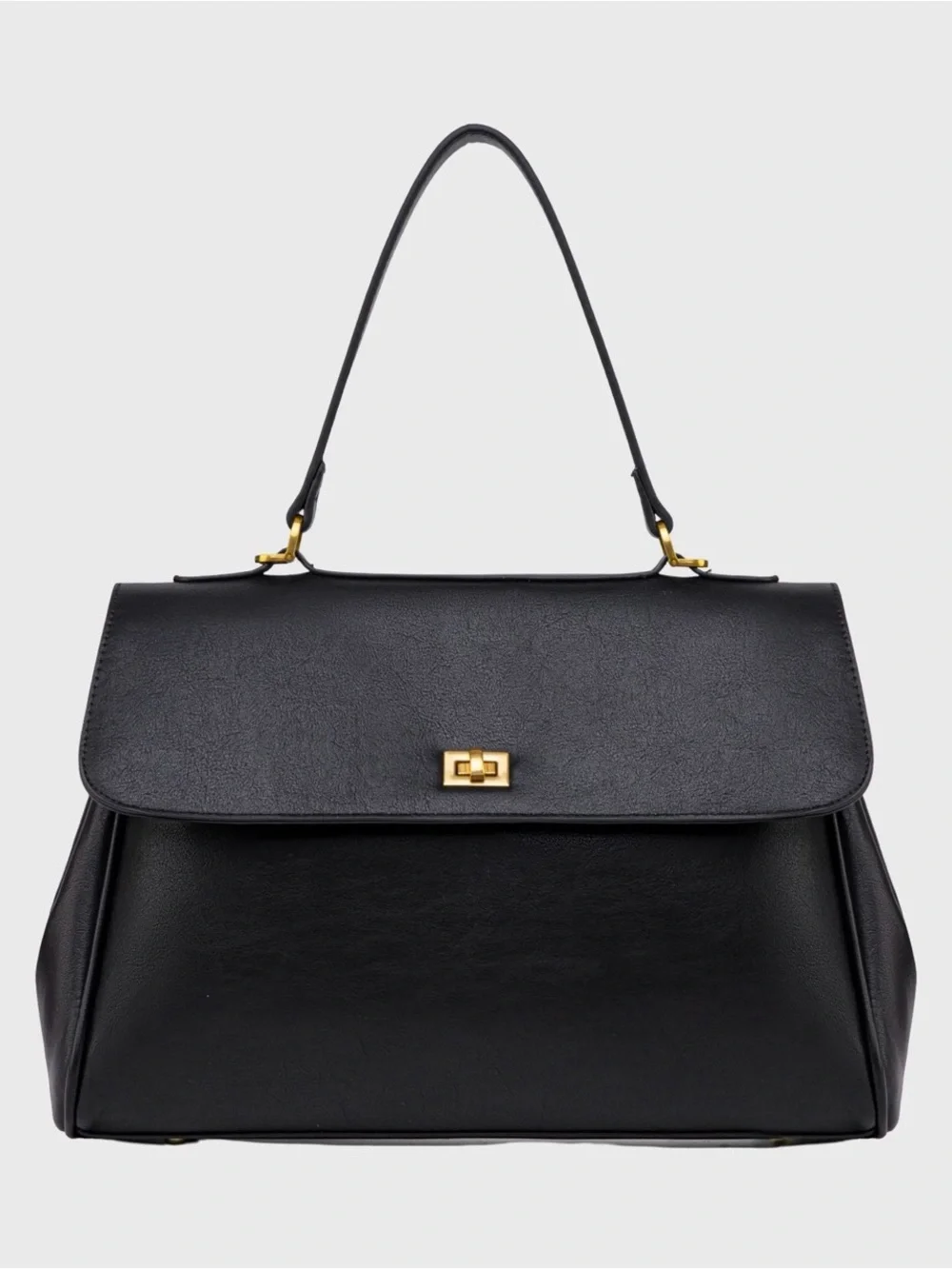 NWT VOVIA Black Top-Handle Laptop Bag with Gold Hardware
